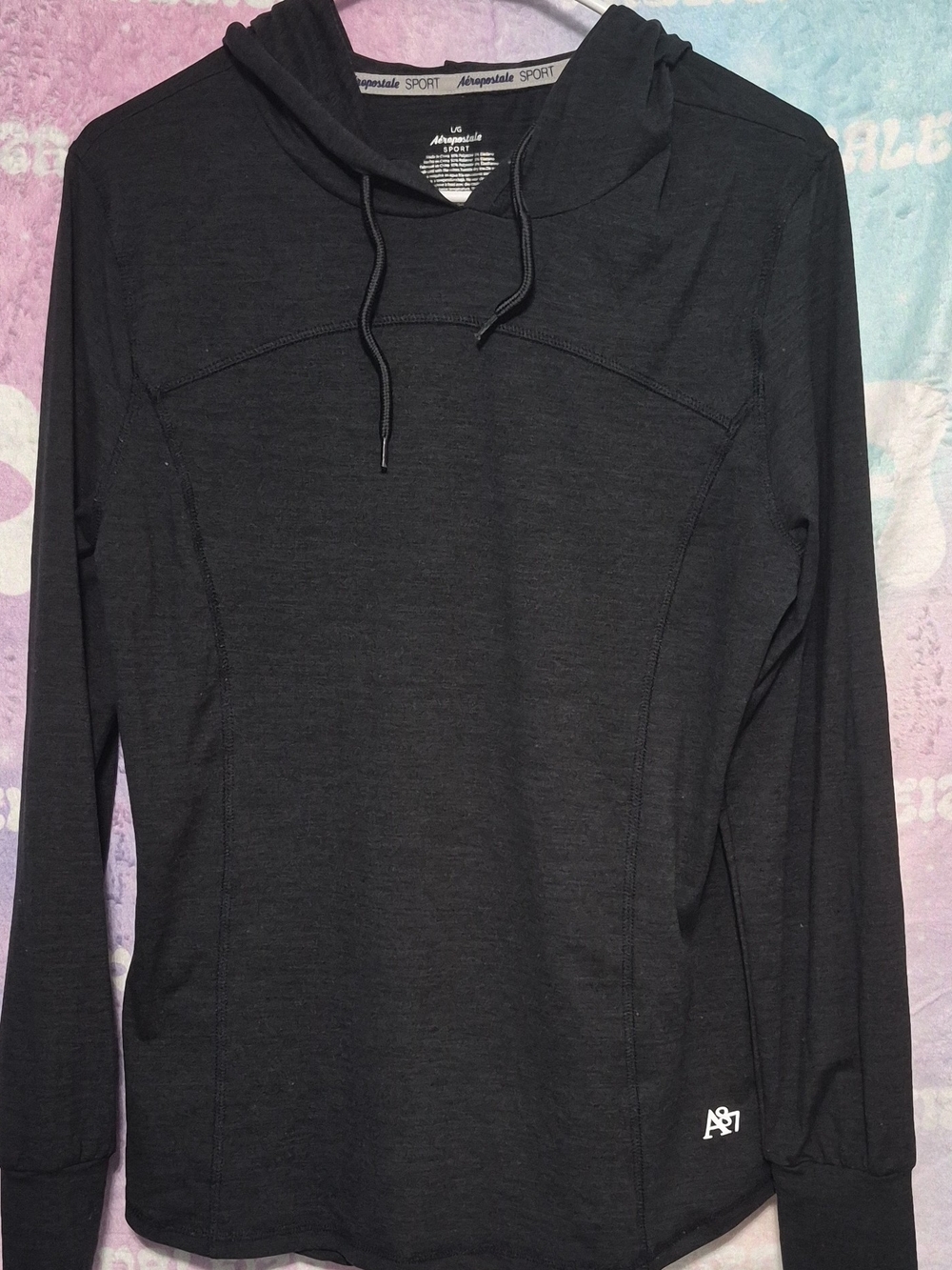 Aeropostale Men’s Black Crewneck Hoodie Sweater